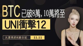 BTC本周是延續上漲還是短期回調？是該貪婪還是恐懼？UNI後市將沖擊12？ #美國大選  #牛市 #UNI   丨11.11丨大漂亮的K線日記 丨