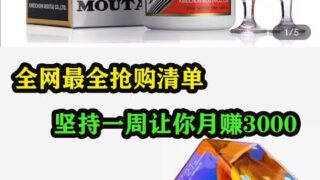 全网最全抢购清单，坚持一周让你净赚3000