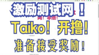 第六期 狂哥撸毛系列—Taiko激励测试网！明牌空投！极简教程-web3！立刻接受奖励！完全免费！中文教程！