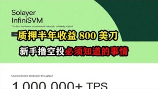 质押半年收益800美刀，新手撸空投必须知道的事情 #solayer  #web3 #区块链 #空投