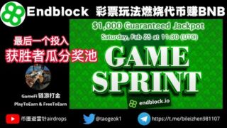 Endblock 彩票玩法 | 获胜者瓜分奖池资金 | 燃烧代币长期赚取BNB，聊胜于无