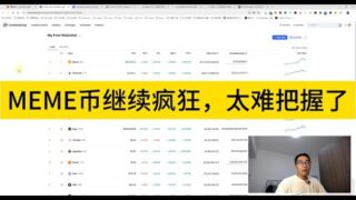 MEME币继续疯狂，太难把握了；ETH真的是阿斗啊，怎么涨的，怎么跌下来
