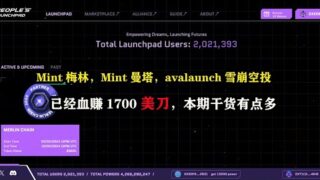 Mint梅林，MANTA曼塔，avalaunch雪崩空投，已经血赚1700美刀，本期干货有点多