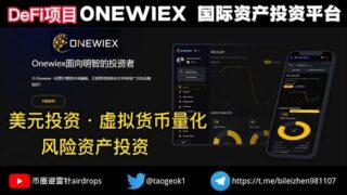 ONEWIEX国际资产投资平台 | 加拿大实体公司 | 美元投资·虚拟货币量化·风险资产投资